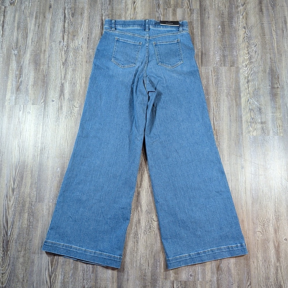 SPANX Women's Wide Leg Denim Jeans in Medium Blue - Picture 8 of 13